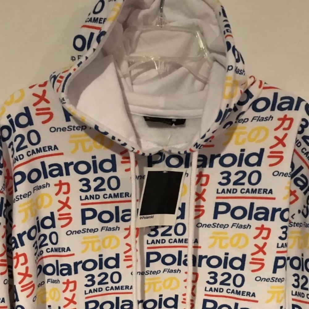 Polaroid Logo Hoodie Pullover Sweatshirt RARE